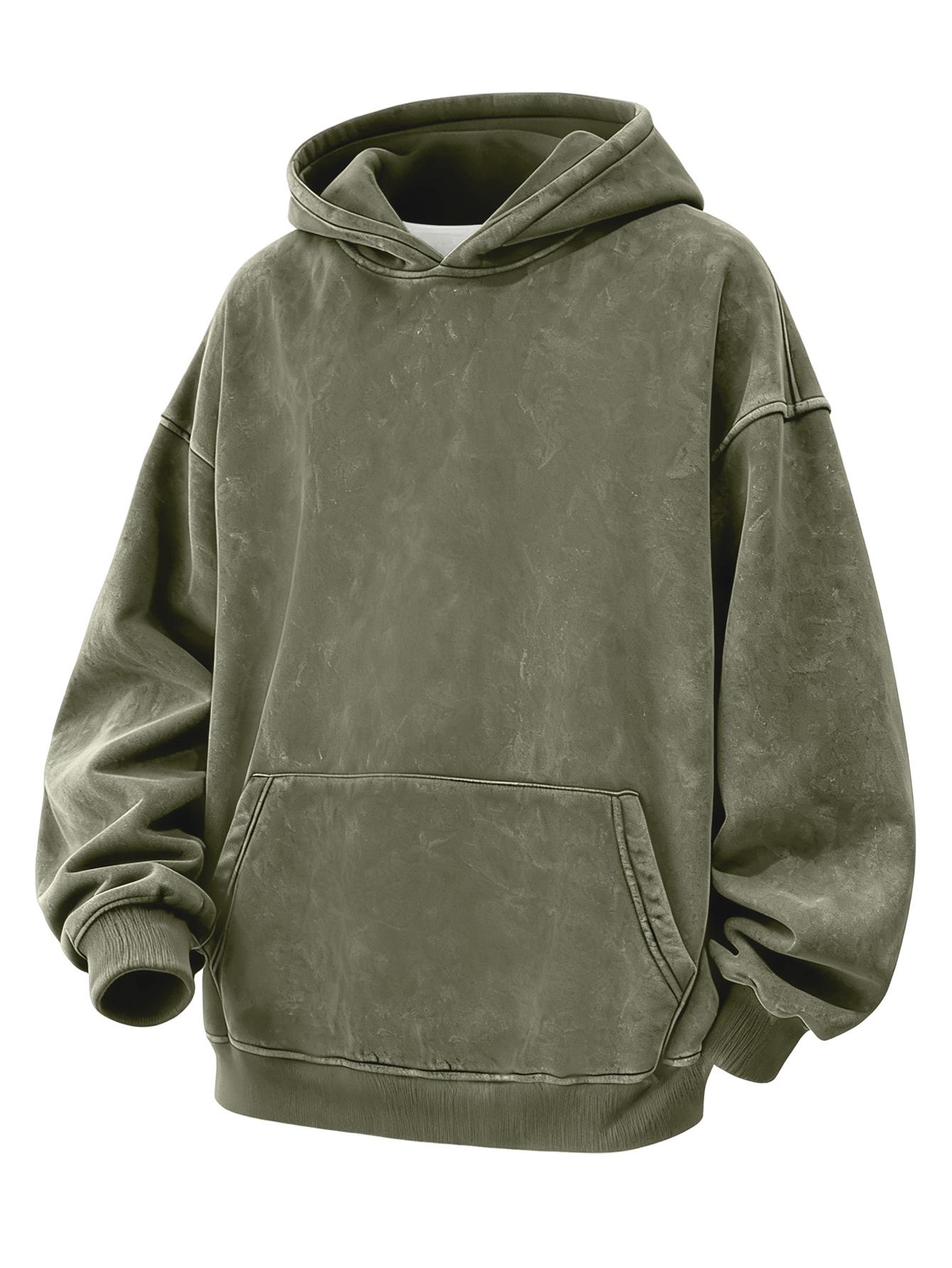 CCCMAI Men's Plain Drop Shoulder Essentials Hoodie Regular Fit Casual Long Sleeve Hooded Sweatshirt for Fall & Winter Loose Fit Unisex Car Long Sleeve Menswear Tops