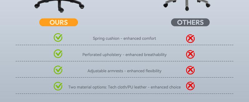 Dowinx Big and Tall Ergonomic Office Chair Executive Desk Chair with Pocket Spring Lumbar Support High-Back Adjustable Gaming Chair 3D Armrests&  Dual-Layered Backrest PU Leather Option