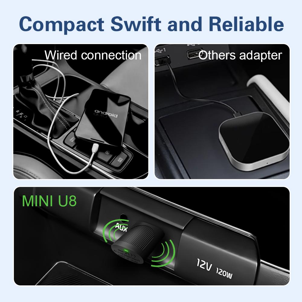 DUFIKKI Wireless CarPlay Adapter for Apple iPhone and Android Auto, Converts Cars Factory Wired CarPlay to Wireless CarPlay Compatible with iPhone iOS 10+ & Android 11+