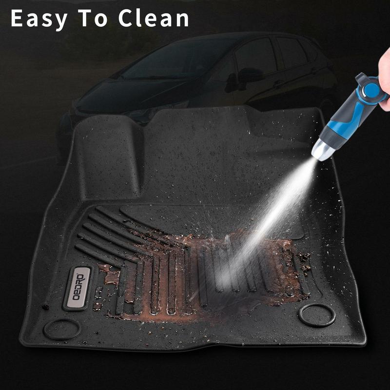 OEDRO Floor Mats Fits for 2014-2018 Chevy Silverado/GMC Sierra 1500 Crew Cab, 2015-2019 Silverado/Sierra 2500 HD/3500 HD Crew Cab, Black TPE All Weather 2 Row Floor Liner Set (Front & 2nd Seat)