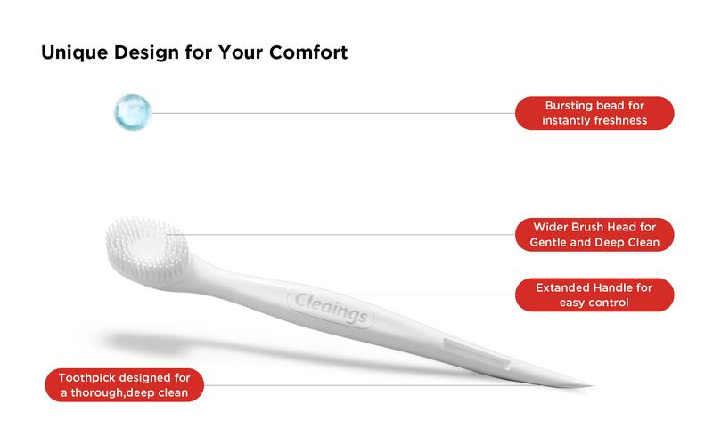 [Valentine's Day gift] Cleaings 4-in-1 Portable Mini Brushes Set with Toothpaste Toothbrush Toothpick & Tongue Scraper Mint Flavor 24Count Capsule Oral Care Solution Multi-Function