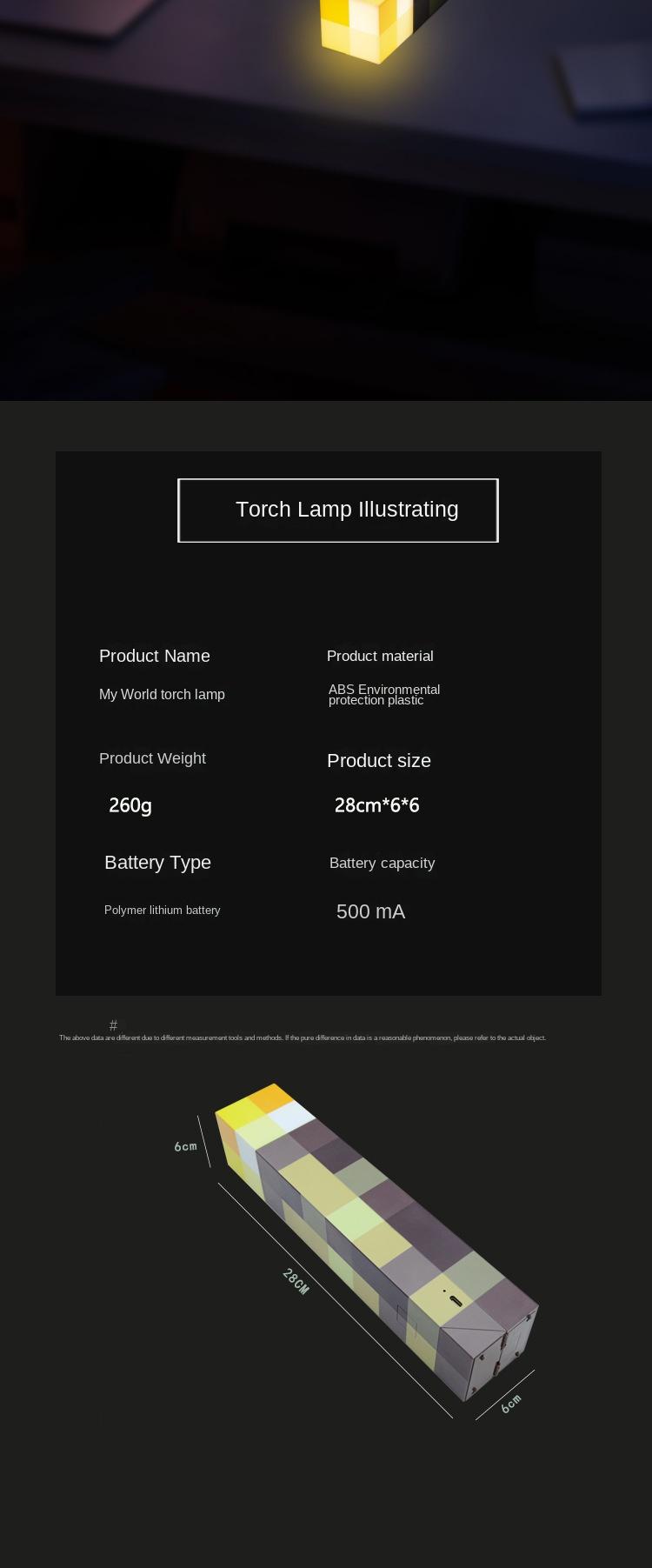 Torch Light - Luminous Wall-mounted or Handheld LED Flashlight USB Rechargeable Night Light 4 Lighting Options for Playroom and Bedroom Decoration