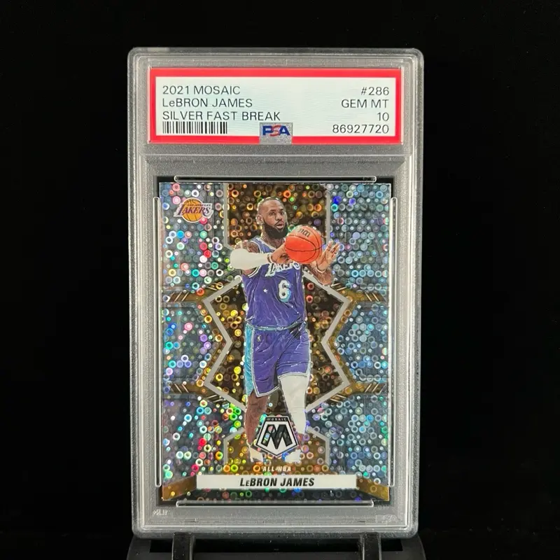 2021 Panini Mosaic Fast Break Silver Mosaic LeBron James #286 PSA 10
