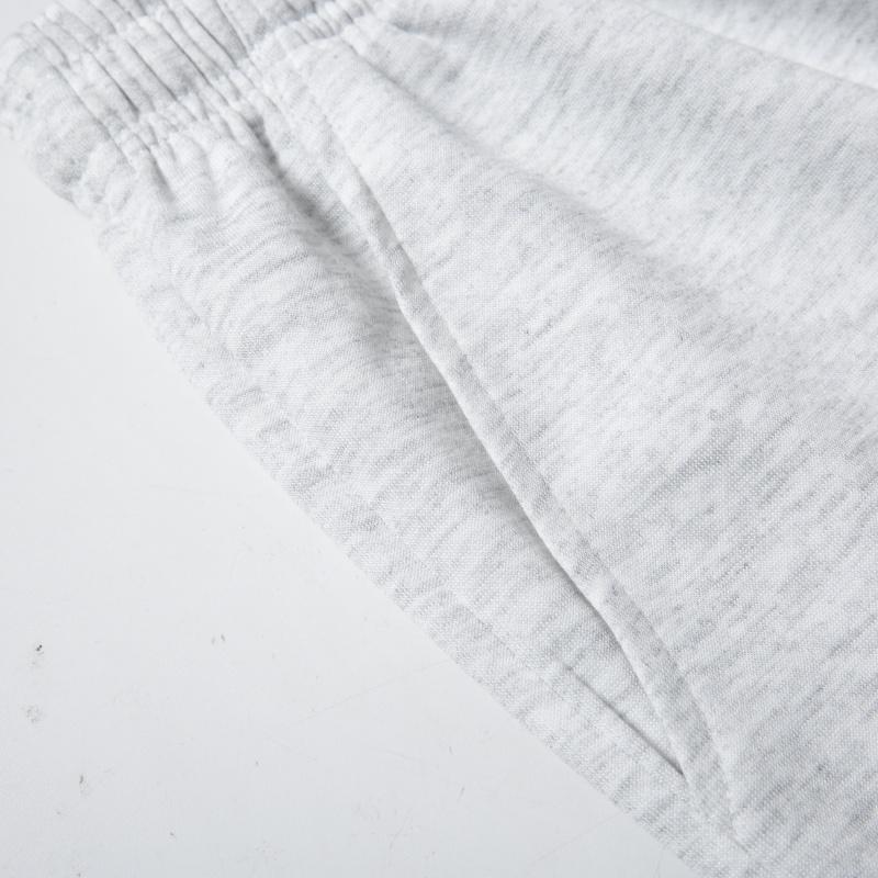 Men's Solid Gray Basic Drawstring Waist Sweatpants Micro-Elastic Comfortable Straight Casual Trousers Regular Version Spring Autumn Outdoor Sportswear Double Pockets All Seasons