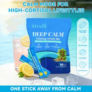 SLRVIO Deep Calm Drink Mix – Magnesium Glycinate + Ashwagandha & L-Theanine for Stress Relief & Relaxation, Non-Drowsy Calm Powder, No Melatonin- Delicious