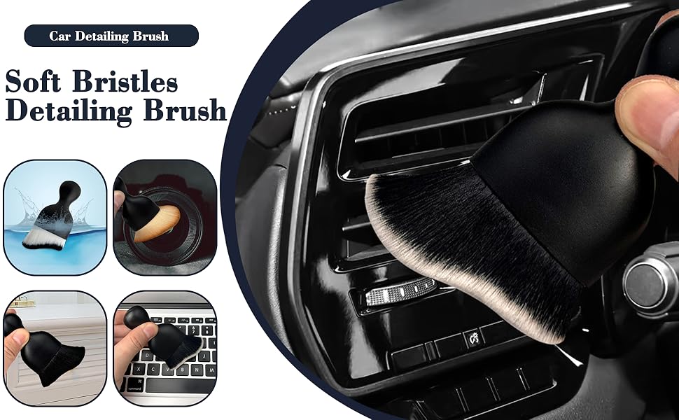 Car Interior Dust Brush, Auto Detailing Brush, Soft Bristles Car Cleaning Brushes, Tool for Air Conditioner Vents, Leather, Computer, Scratch Free, Car Interior Accessories