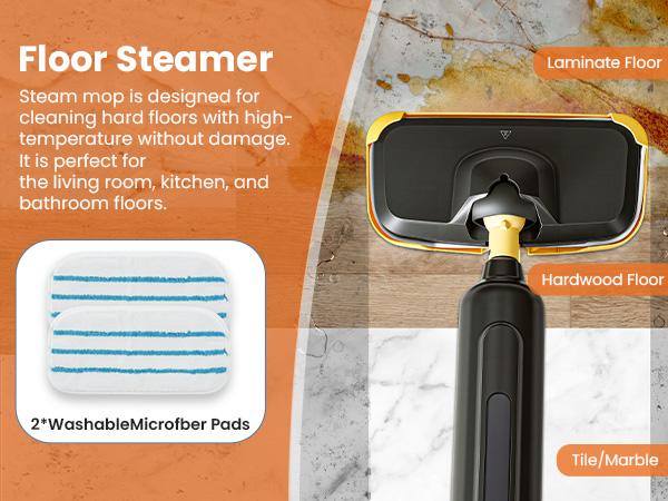 【NEW COLOR】Steam Mop for Floor Cleaning,Lightweight FloorCleaner for Hardwood/Tile/Laminate Floors Carpet,With 2 Pads