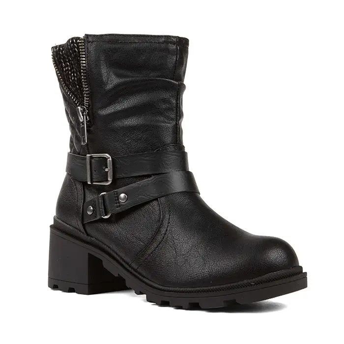 Girls Jellypop Kerri 2 Buckle Sweater Lug Boot Black