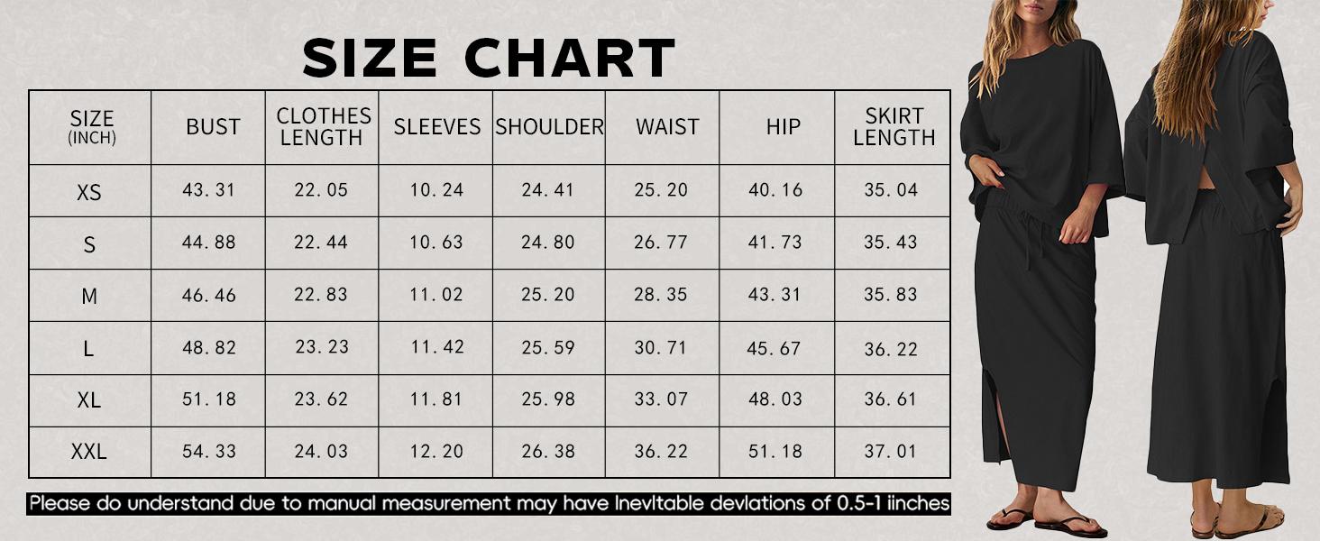 Ommig Womens 2 Piece Outfits Spring& Summer Skirt Sets Oversized 3/4 Sleeve Top and Maxi Skirt with pockets Vacation Matching Lounge Set Ommig Womens 2 Piece Outfits Spring& Summer Skirt Sets Oversized 3/4 Sleeve Top and Maxi Skirt with pockets Vacation Matching Lounge Set