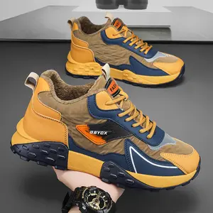 Winter New Men's Outdoor Waterproof and Cold proof Mid top Fashion Sports Shoes, Walking Shoes with Thick Velvet and Warm Cotton Shoes, Work Snow Boots