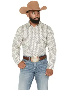 Gibson Trading Co Men's Pool Hall Stripe Print Long Sleeve Button-Down Western - Gmsp26w19-Iv