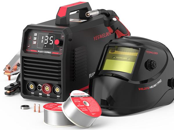 YESWELDER FLUX-135PRO 110V 135Amp Flux Core MIG Welder with LYG-L600A Welding Helmet | Gasless MIG/Lift TIG/Stick 3-in-1 Digital Display Welding Machine YESWELDER FLUX-135PRO 110V 135Amp Flux Core MIG Welder with LYG-L600A Welding Helmet | Gasless MIG/Lift TIG/Stick 3-in-1 Digital Display Welding Machine