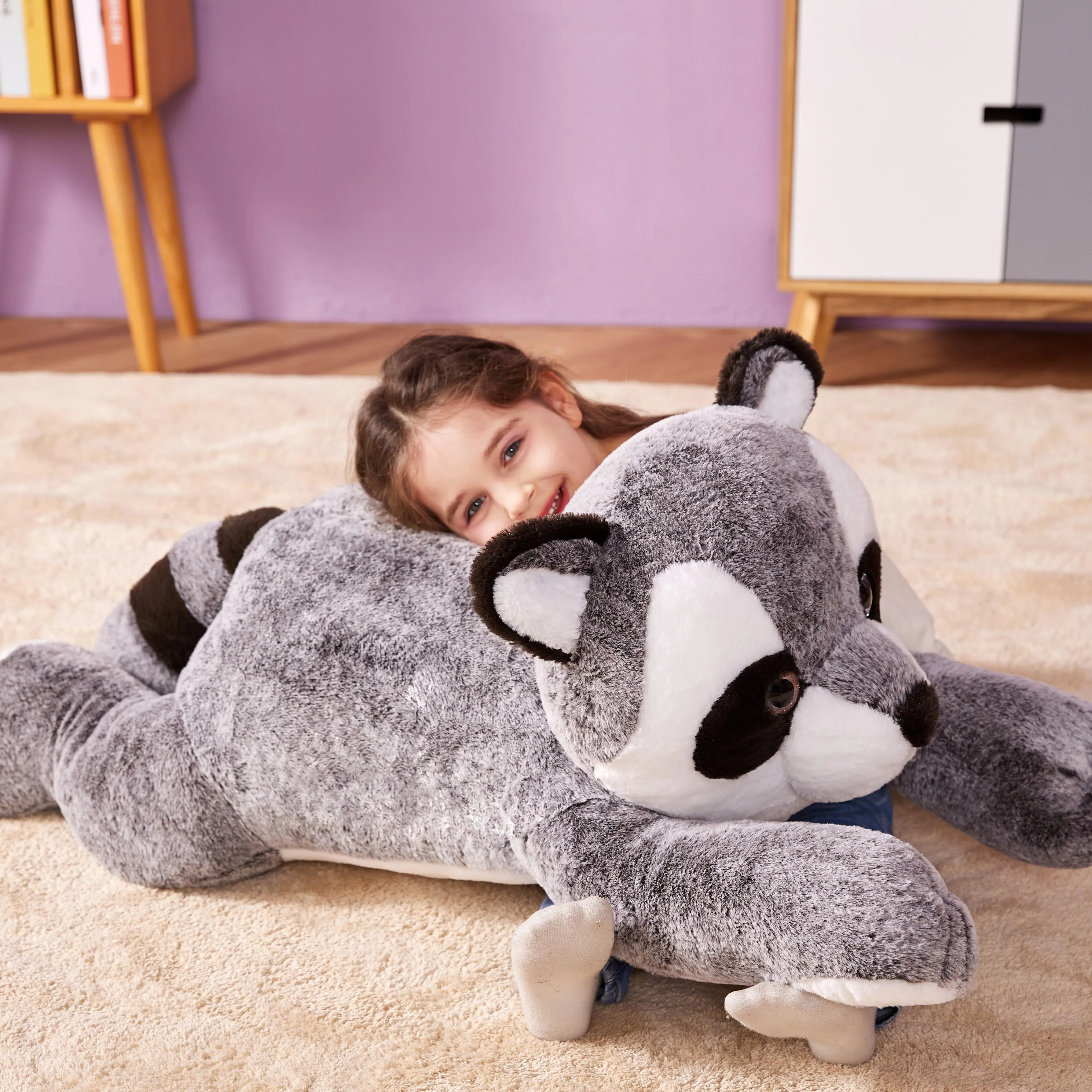 IKASA Giant Raccoon Stuffed Animal Plush Toy,Large Racoon 30" Cute Jumbo Soft Toys,Huge Big Size Plushy Fluffy Fat Oversized Plushie,Gifts for Kids