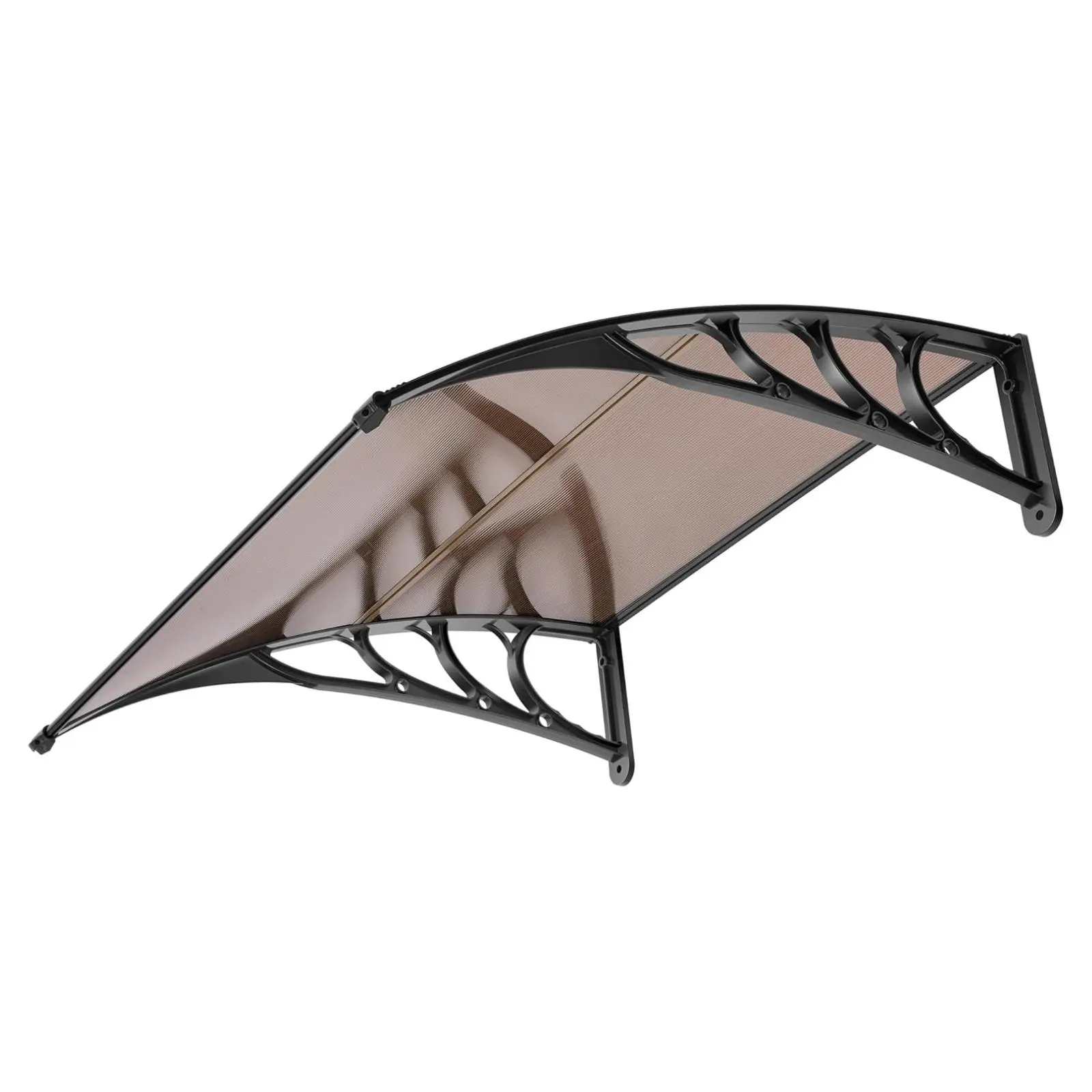40x40 in Dual-Panel Door Awning with Metal Support - Brown Exterior Rain Cloth for Home Entrance Weather Protection, Dual Panels