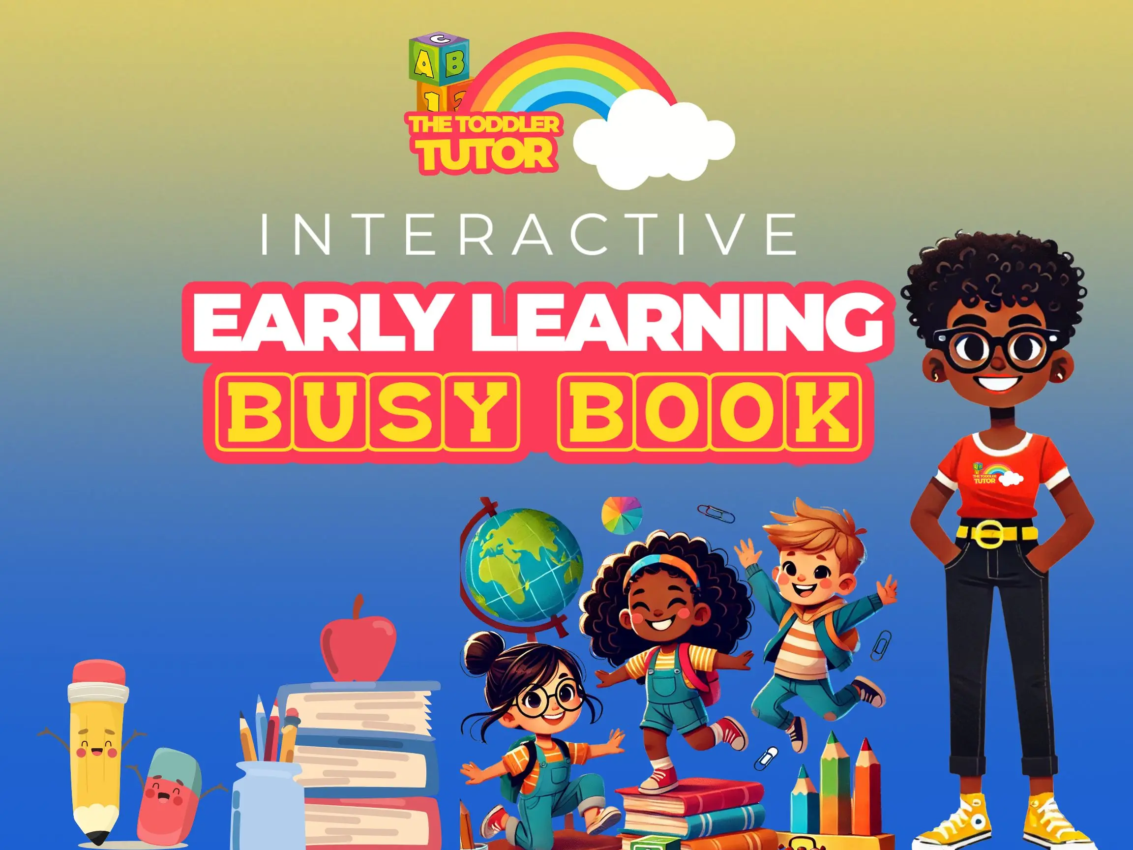 The Toddler Tutor Interactive  Early Learning Busy Book,Preassembled,Interactive “3 ways” that puts a teacher in your child’s hands,25+ activities, Dry erase pages,Preschool/Kindergarten readiness resource,Montessori toy 3 and up, Autism sensory toy