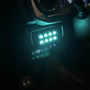 AUXBEAM 8 Gang RGB Multifunction Car Switch Panel - Toggle/Pulse/Momentary 3 Modes, Dimmable RGB Light, Manual Backlight Off, IP65 Rated Waterproof Cover, Full Wiring Harness, Mount Brackets, Great for LED Lighting, Jeep UTV Offroad Interior Mod Parts, Le