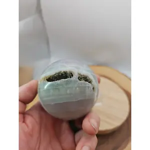 1.17lb Natural Rainbow Fluorite Quartz Crystal Sphere Ball Polished