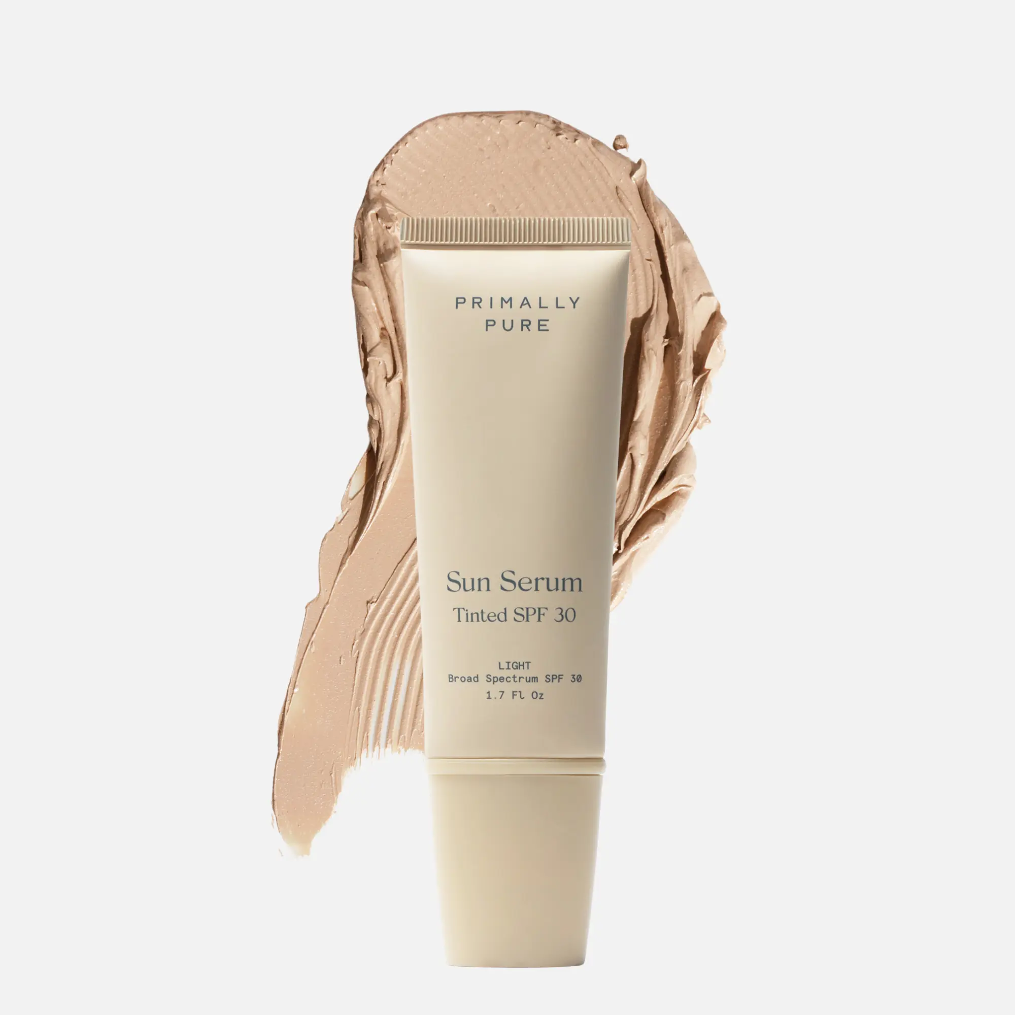 Primally Pure Sun Serum Tinted SPF 30 | Mineral Tinted Sunscreen with Grass-Fed Tallow, Non-Nano Zinc Oxide + Sheer Buildable Coverage