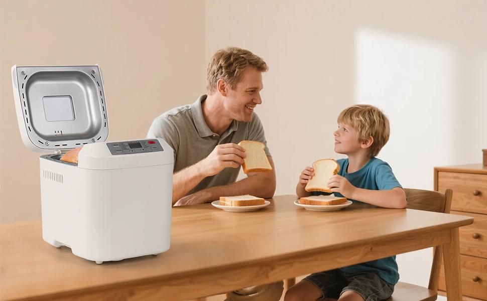 Bread Machine 2LB 12-IN-1 Gluten-Free Nonstick Pan 2 Loaf Sizes Keep Warm White Automatic Bread Maker for Home Cooking Bread Machine 2LB 12-IN-1 Gluten-Free Nonstick Pan 2 Loaf Sizes Keep Warm White Automatic Bread Maker for Home Cooking