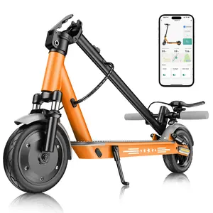 Electric Scooter 4 Suspension 350W Motor with 10-Inch Solid  Tires 36V 10.4Ah Lithium Battery for 22 Miles Range Drum + E-Brake Dual Adjustable Speed Modes, 120KG Load Capacity app control school scooter