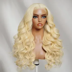 【NEW】Nadula #613 Golden Blonde Soft Body Wave Hair 13x4 Lace Wigs Breathable Cap Silk Straight Wig 180% Density TikTokShopStockUp