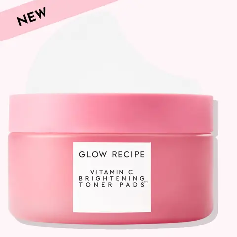 Glow Recipe Guava Vitamin C Brightening Toner Pads - Alcohol-Free Korean Skin Care, Sulfate-Free, Vegan Safe, Guava+Glutathione, Niacinamide, Caffeine, Glowup, 60 Count, Unisex Adult Selfcare for Sensitive Skin, Pre-Makeup Cleansing, Discoloration