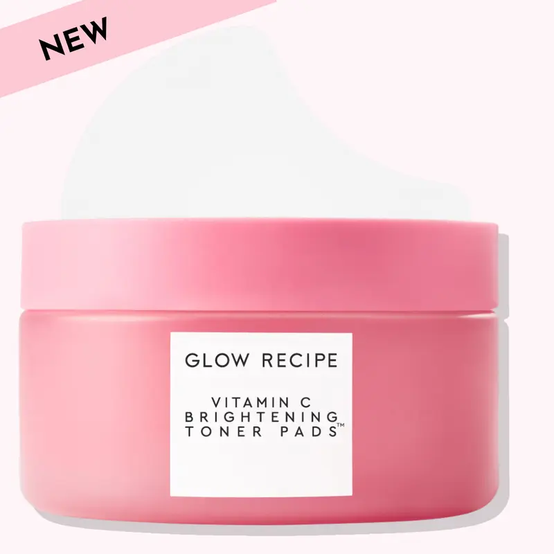 Glow Recipe Guava Vitamin C Brightening Toner Pads - Alcohol-Free Korean Skin Care, Sulfate-Free, Vegan Safe, Guava+Glutathione, Niacinamide, Caffeine, Glowup, 60 Count, Unisex Adult Selfcare for Sensitive Skin, Pre-Makeup Cleansing, Discoloration