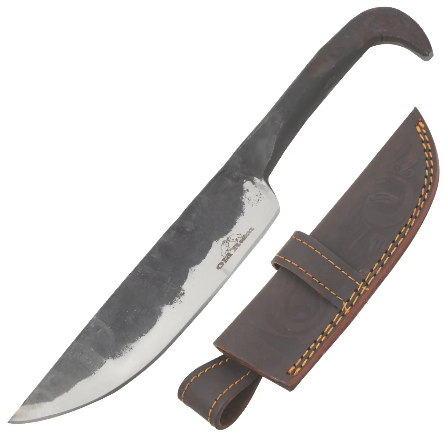 Old Ram 4-in Carbon Steel Fixed Blade Knife with Raven Hilt & Secure Grip, Included Leather Sheath (OR-282) – Outdoor Gear for Camping Enthusiasts