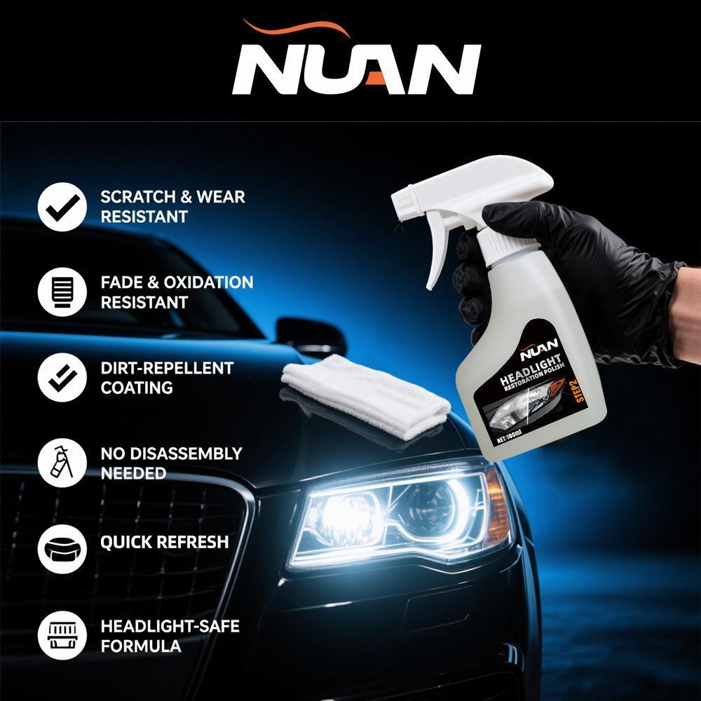 NUAN Auto Headlight Polishing Wax – Wipe Away Fog, Oxidation & Scratches, Restore Crystal Clear Shine