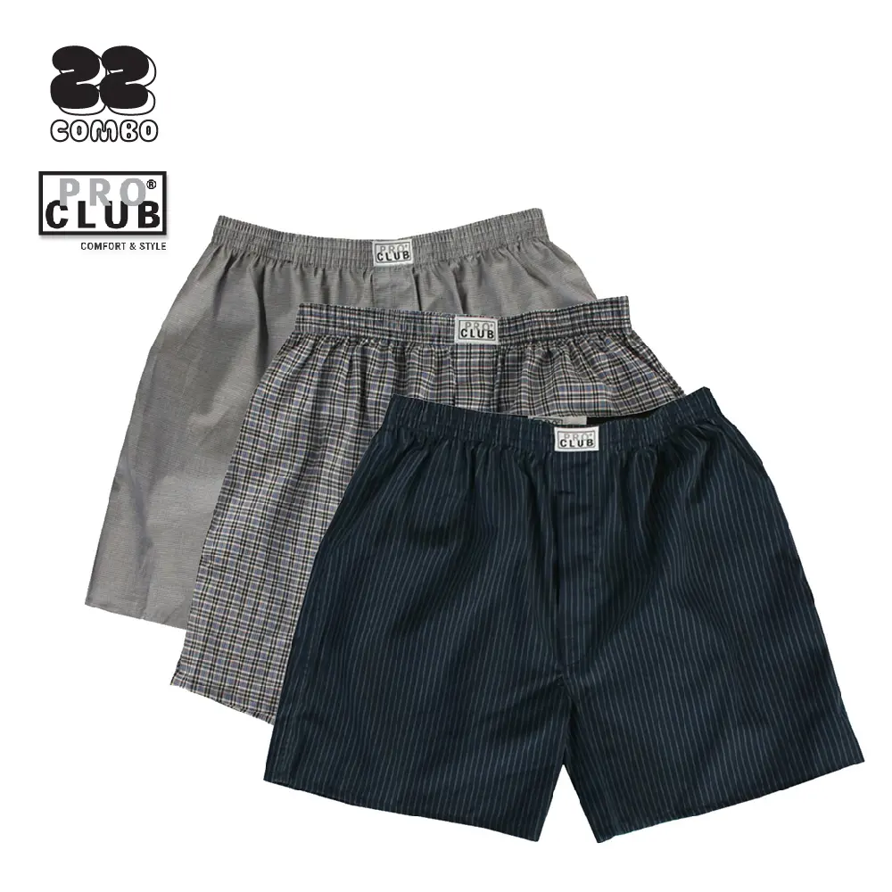PROCLUB Men's Boxer Trunks (2 Pcs, Menswear) - Classic Woven Fabric, Breathable, Assorted Colors (Random), Tank Tops Compatible, Casual Gym Workout Use, S to 5XL, Layer, Fashion