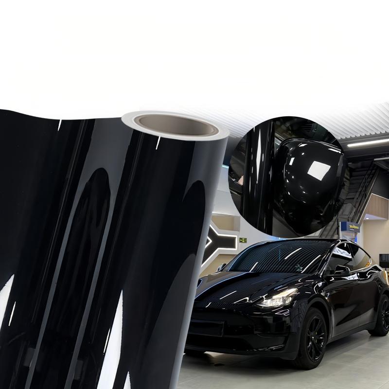 FONESO Super Glossy Car Body Sticker with Cutter and Hand Tool Kit, 60 x 8 inch Car Vinyl Film Wrap Protector Sticker, 5 FT x 1 FT Self-Adhesive Air Bubble Free Easy to Install, Universal For All Cars SUVs Sedan Coupe Truck Pickup Bike Motorcycle 30*150cm