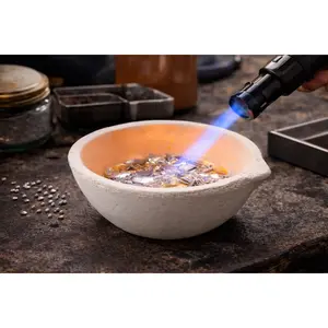 2400 Gram Ceramic Alumina Crucible Dish Cup Melting Casting Refining Gold Silver