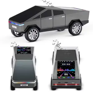 Mini Car Bluetooth Speaker with Rear Light & Openable Cybertruck – Portable Wireless Stereo Sound, LED AUX USB TF FM, Compact Rechargeable Design for Home, Office, Travel & Car Décor