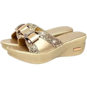 A14-Orthopedic Sandals Summer Comfortable Orthotic Leather Wedges Slides Dressy Platform Heel Arch Support Slip Sandals