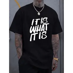 Geometric Print Cotton T Shirt For Men Plus Size Comfortable Stretch Fabric Casual Tee With Short Sleeve And Round Neck Daily Wear Graphic Shirt