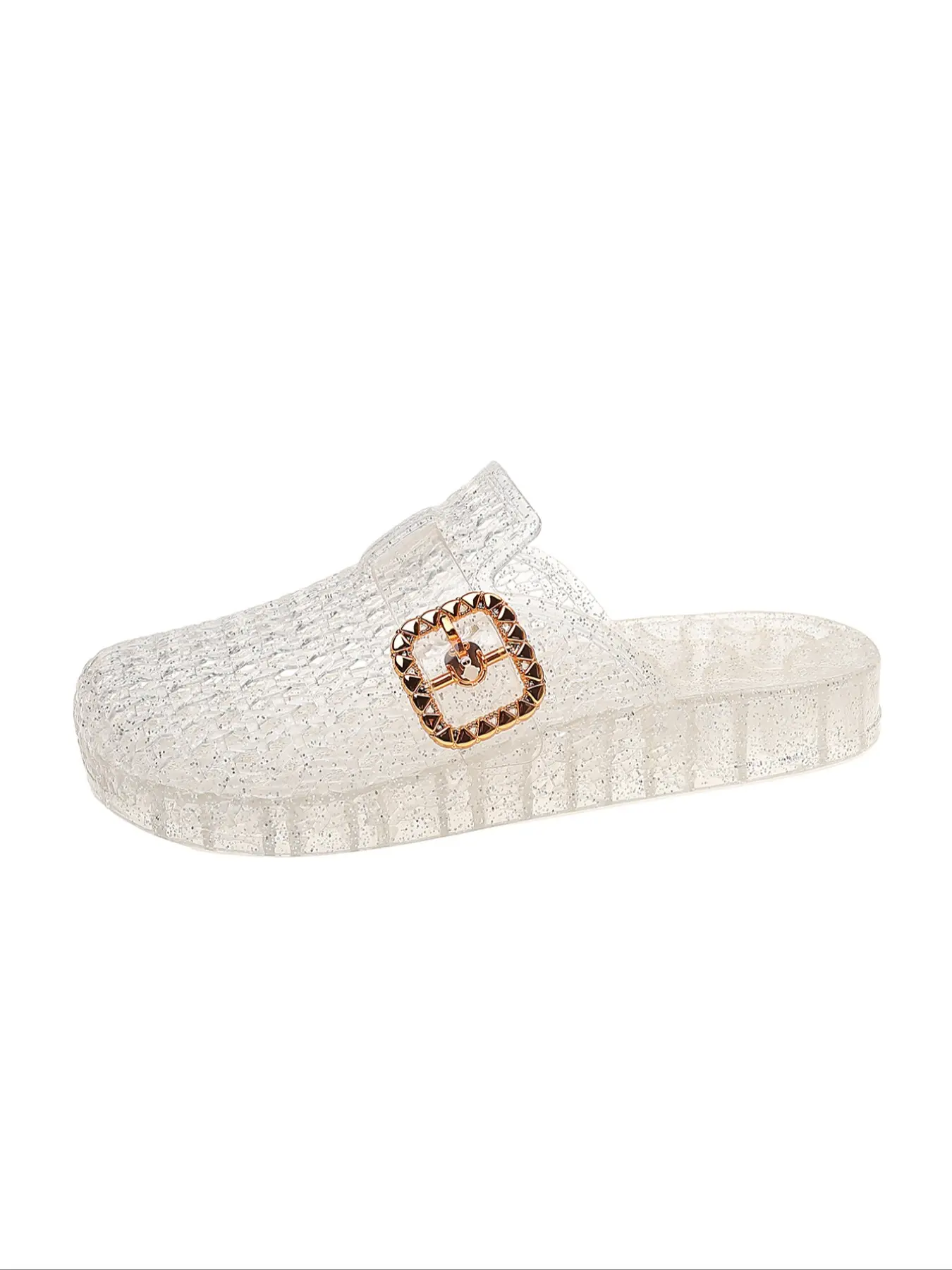 2026 New Arrival Women's Stylish Crystal Slippers, Summer Slippers, Fashionable Slippers, Anti Slip Slides, Trendy Casual Slippers, Beach Shoes & Jelly Shoes – Lightweight, Comfortable, Non-Slip & Wear-Resistant PVC Sole, Waterproof Slippers