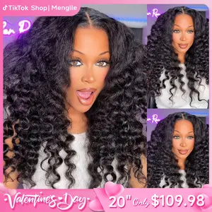 [New In 13x4 Wig] Menglle Yaki Loose Wave Fluffy Bounce Wand Curly 13x4 Wig Human Hair Clear Lace 200% Density Glueless Lace Front Wig Pre-Cut Lace Pre-Bleached Hairline Pre-plucked Hairline Beginner-Friendly#springfresh#GiftedInLove