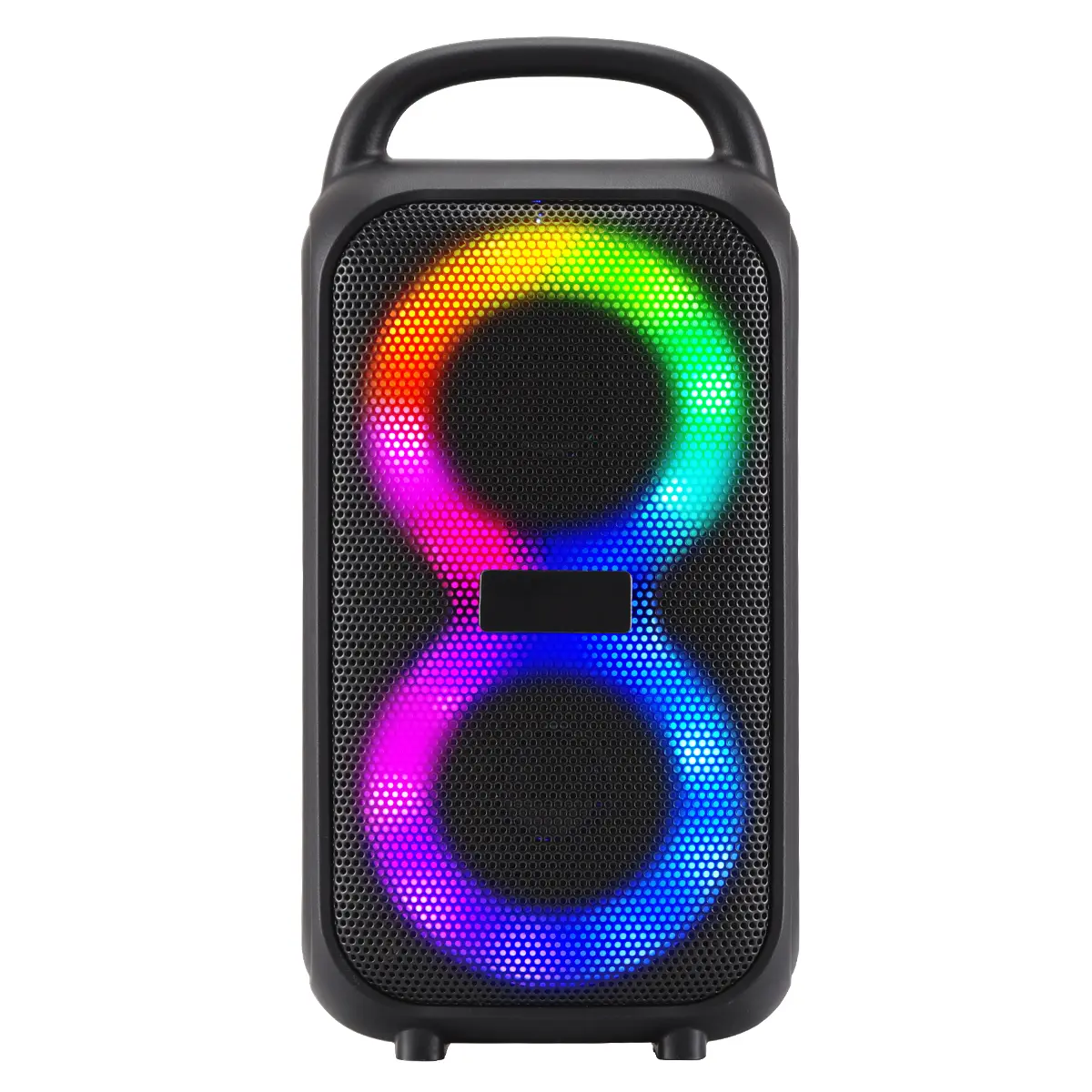 Dual 3" Bluetooth Speaker - Upgraded Bluetooth 5.2 Rechargeable Portable Audio, RGB Function LED Light Speaker with TWS Link, FM Radio, USB Input, Loud Sounds Compact Boombox