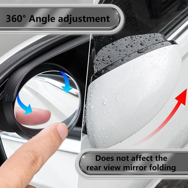 Blind Spot Mirror 2Pcs Suction Cup for Car Ultra Rearview Side Mirror 360° Adjustable Wide Angle View Automotive Safety Accessory Ideal for Parallel Parking and Enhanced Visibility