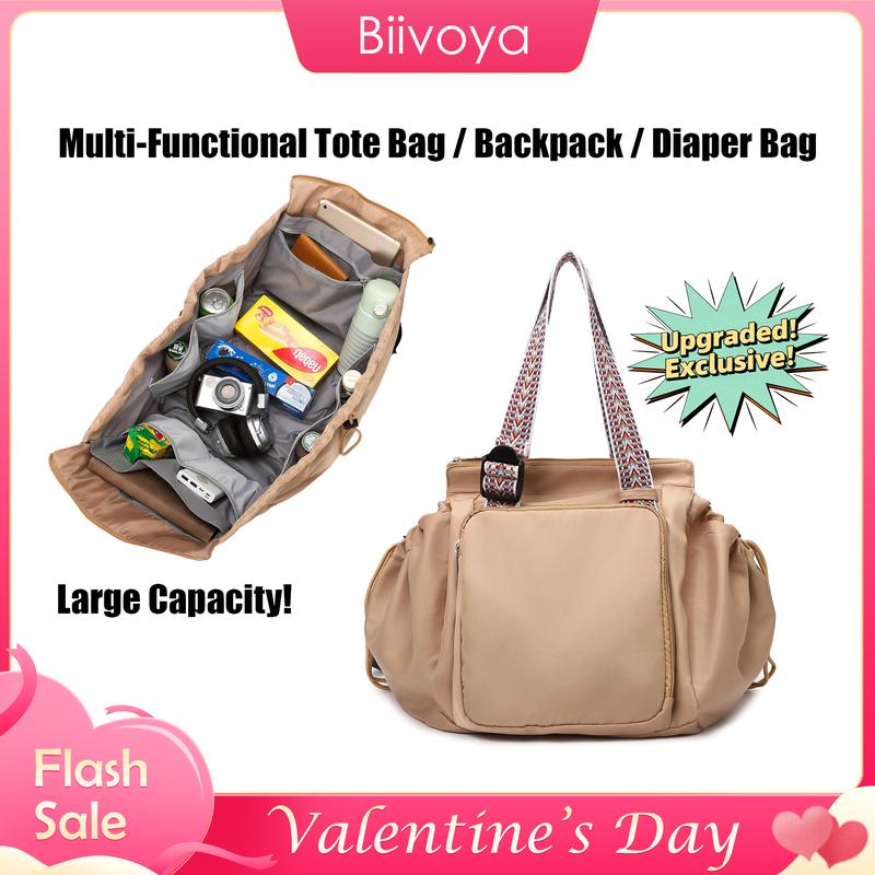 BIIVOYA Multi-Functional Women's Fashion Mommy/Diaper/Tote/Shoulder Bag — Large Travel Backpack | Expandable Commuter Bag, Daily Use & Holiday Gift