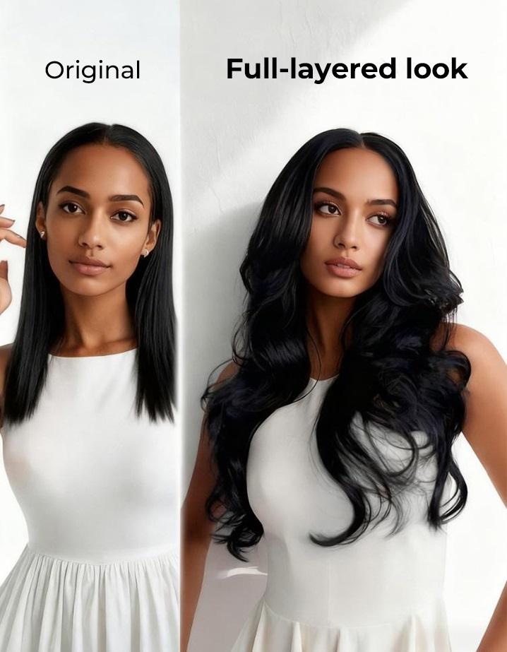 [Wequeen] Best Layer Cut Pack 10A Brazilian Body Wave Straight Hair Bundles Best Layer Cut Pack 3/4pcs Affordable for Sew In, Quick Weave & Closure Behind Hairline Butterfly Cut Valentine Gifts