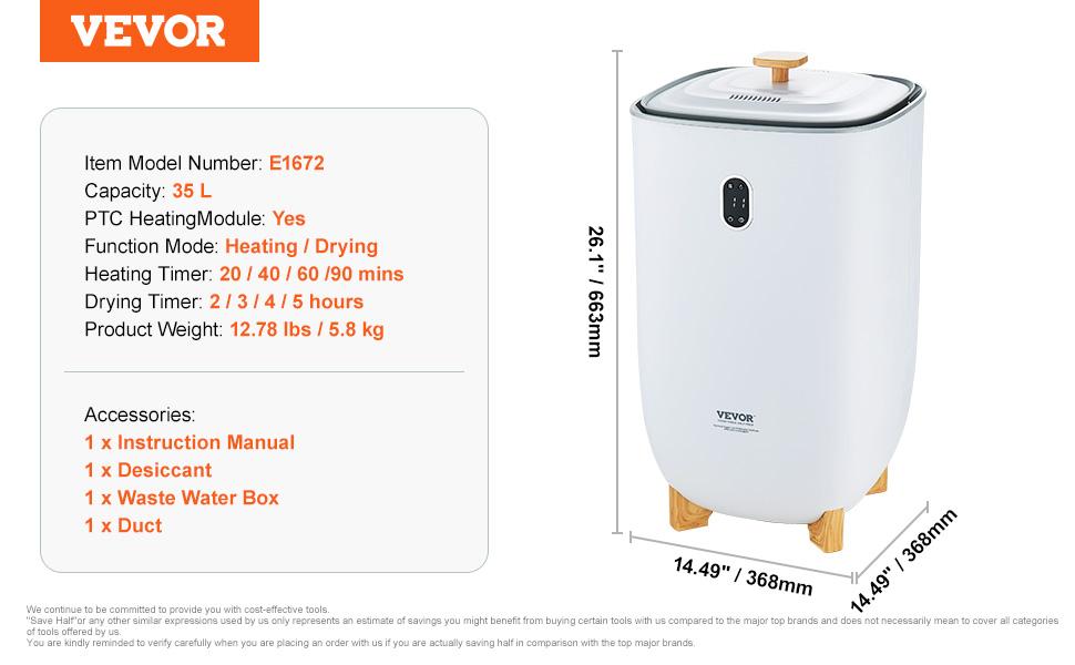 VEVOR Towel Warmer 35L,  Towel Warmer Bucket with Drying Modes(2-5h), Heating Mode 20/40/60/90 Min Auto Shut Off, LED Screen, Luxury Large Towel Warmer for Bathroom, Spa, Bathrobe, Blanket & Pajama