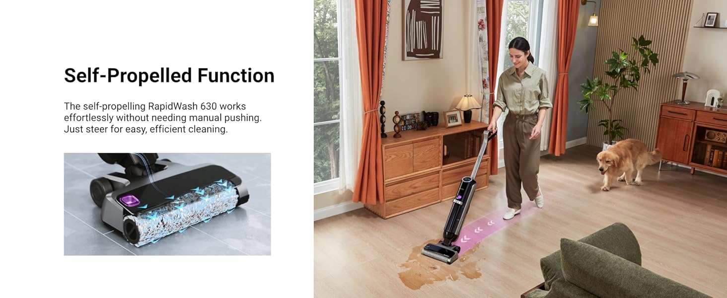 Eureka RapidWash 630 Cordless Wet Dry Cleaner 170° Reclinable Hot Air Drying Self Cleaning Vacuum Mop Combo for Hard Floors Pet Hair Sticky Messes, TiktokShopSpringGlowUp