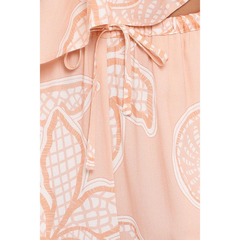 Lira Tie Waist Pant - Peach Floral