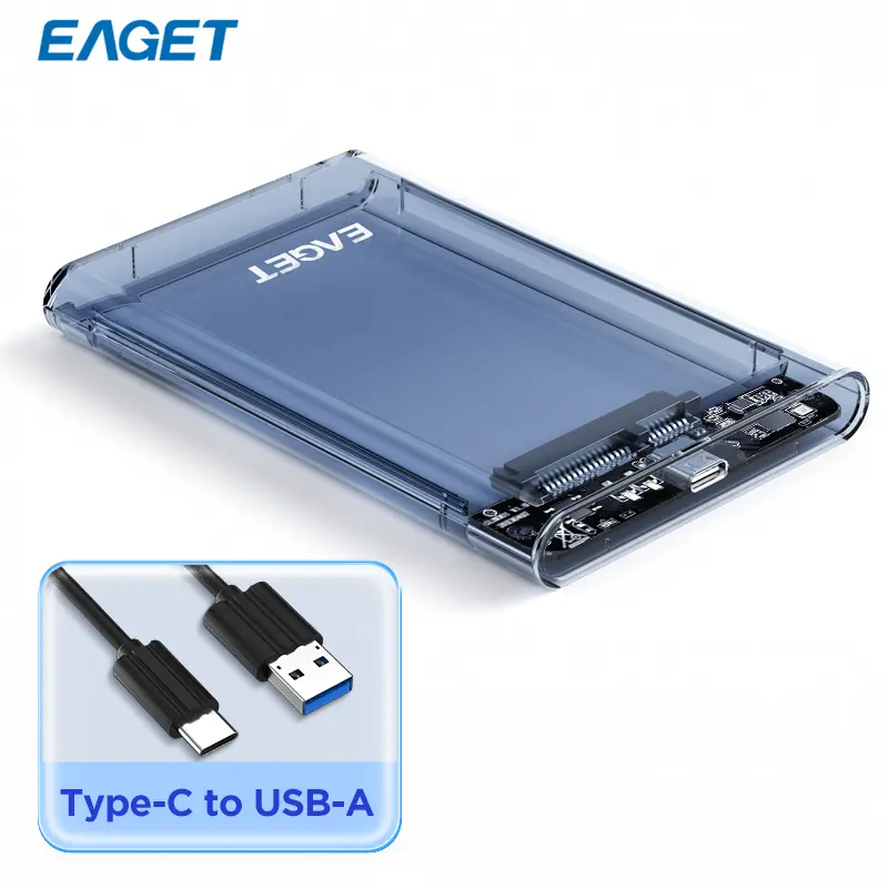 EAGET M.2 NVME SATA SSD Enclosure USB 3.2 Gen2, 5/10Gbps Solid