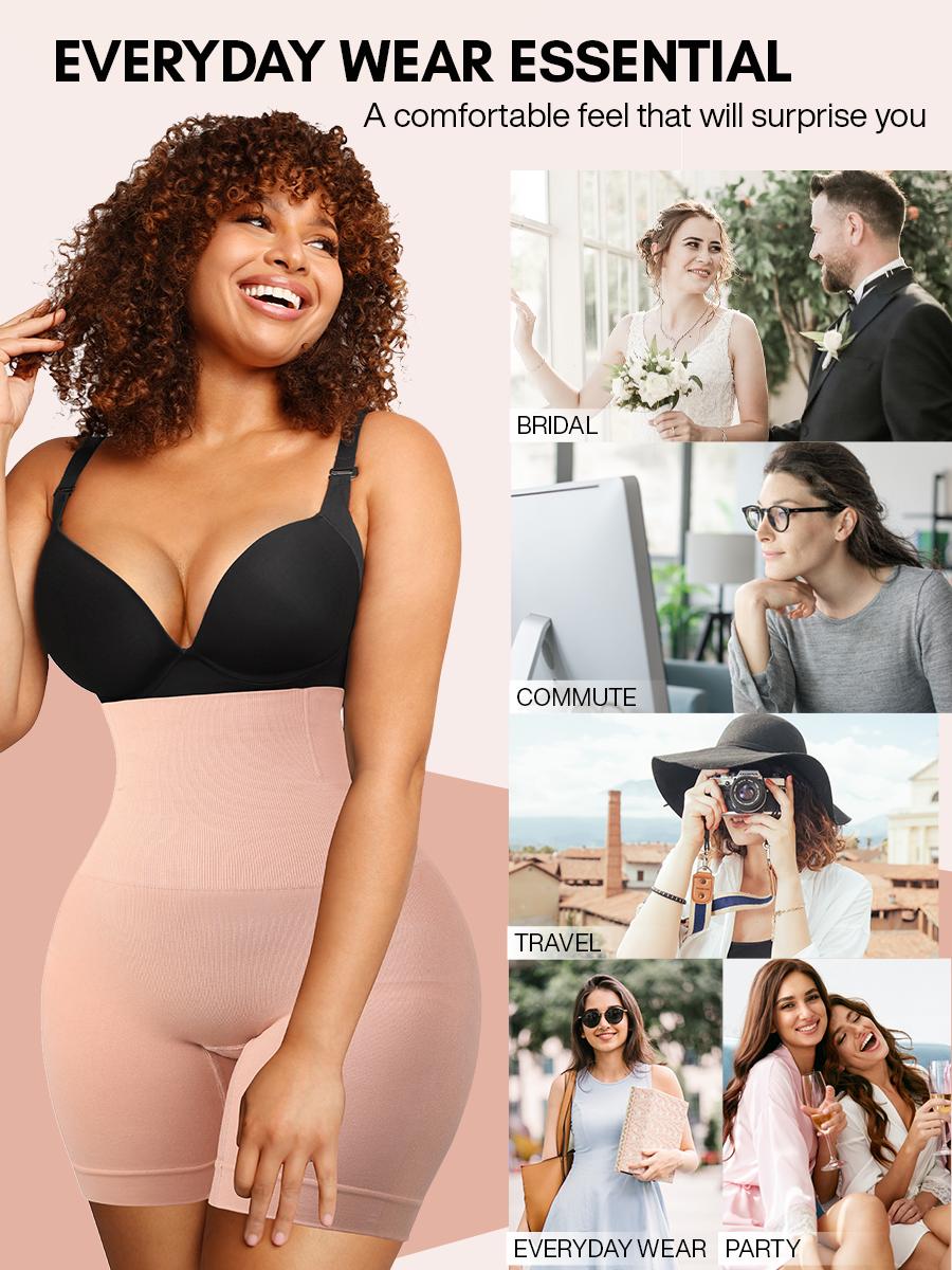 FeelinGirl High-Waisted Mid-Thigh Short  Shaperwear Tummy High Waisted  Tummy Control Panties Seamless Shapewear Comfort Fitted Garment