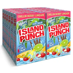 Wyler's Light Island Punch Singles To Go, Water Drink Mix, Chillin Berry Limeade, 10 Count, Pack Of 12 (120 Single Servings)