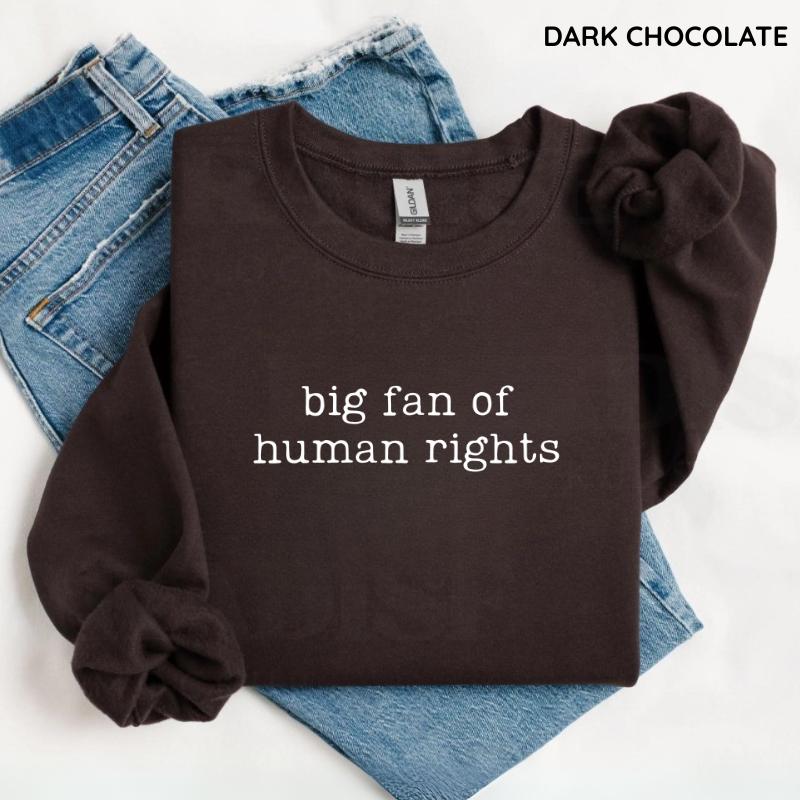 Big Fan Of Human Rights Sweatshirt Equality Graphic Social Justice Sweater Political Protest Top Activism Outfit For Change Makers Womenswear
