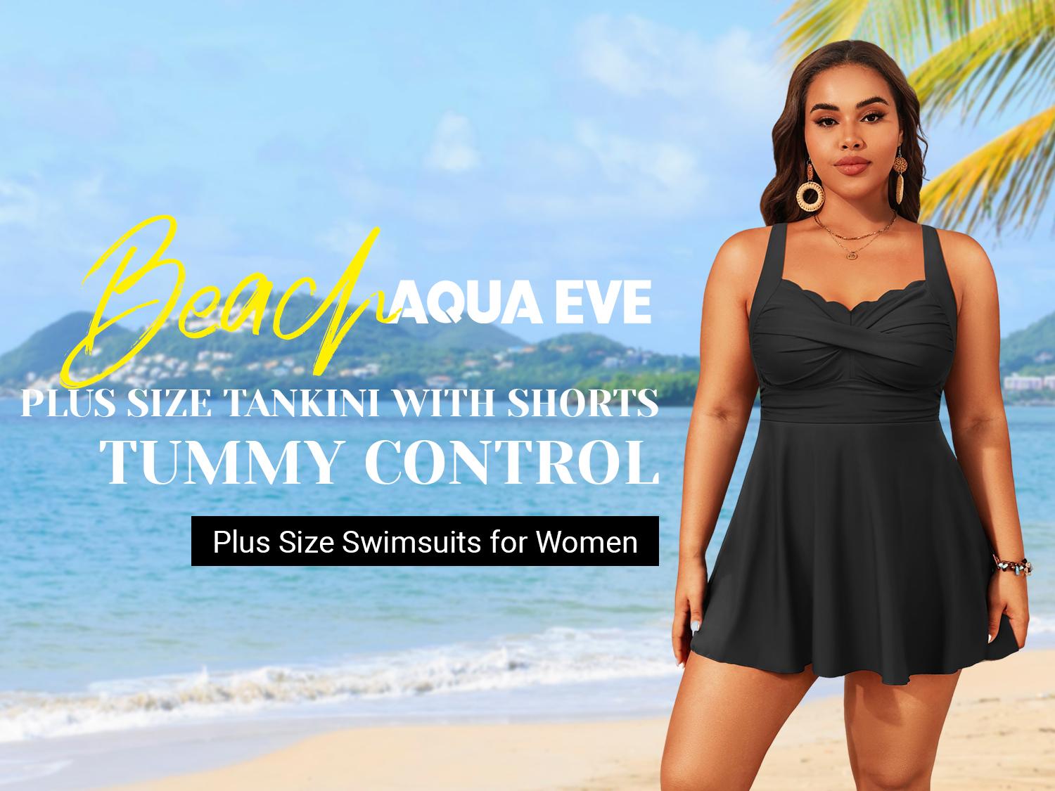Aqua Eve Plus Size Swim Dress - Two Piece Tankini Tummy Control Bathing Suit with Shorts 2026 Swimsuit Aqua Eve Plus Size Swim Dress - Two Piece Tankini Tummy Control Bathing Suit with Shorts 2026 Swimsuit