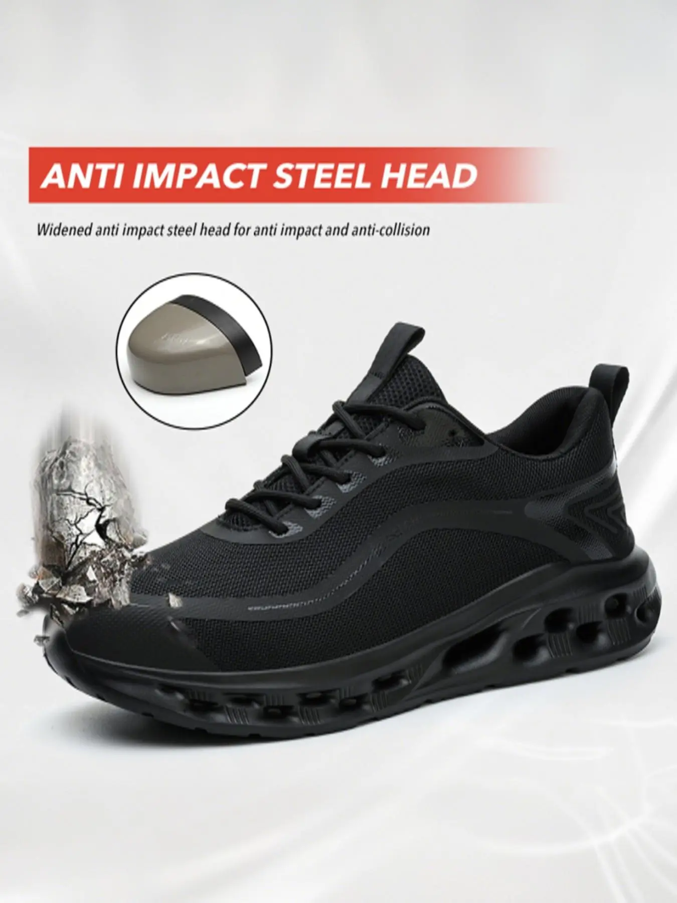 Steel Toe Work Shoes for Men and Women, Protective Work Shoes, Versatile Work Shoes, Lightweight Breathable Anti-Scratch Safety Sneakers, Durable Construction Footwear, Trainers